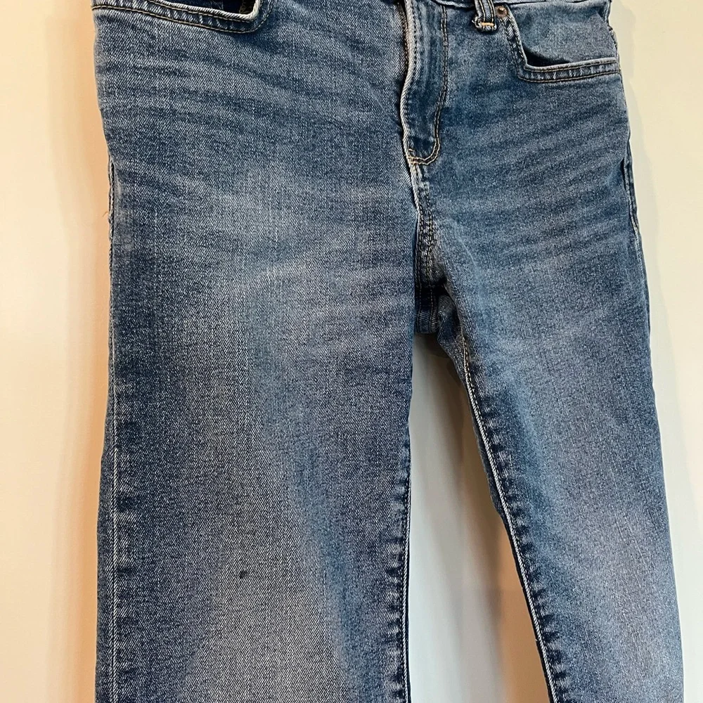 Old Navy Boys Flex Straight Jeans Medium Wash Adjustable Waist | 10 Regular